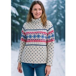 Fluffy Snowflake & Polka Dot Sweater